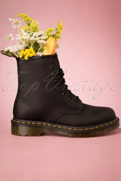 Dr. Martens 1460 Greasy Enkellaarzen In Zwart>Vrouwen Booties & Laarzen