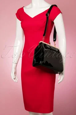 Banned Retro Amerikaanse Vintage Patenttas In Zwart><noscript><img width=