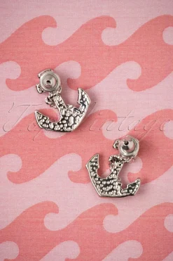 ZaZoo Anker Oorstekers In Zilver><noscript><img width=