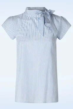 Circus Anna Gestreepte Top In Lichtblauw>Vrouwen Blouses