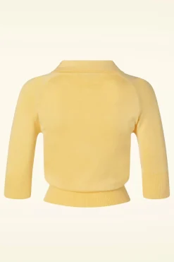 Banned Retro April Cardigan Met Korte Mouwen In Citroen>Vrouwen Vestjes