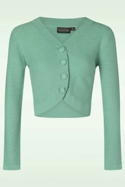 Vixen Ariane Getextureerd Gebreid Cropped Vest In Mintgroen>Vrouwen Vestjes