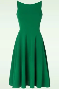 Vintage Chic for Topvintage Athena Swing Jurk In Groen>Vrouwen Plus Size Jurken