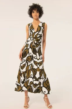 Surkana Aubrey Maxi Jurk In Khaki>Vrouwen Plus Size Jurken