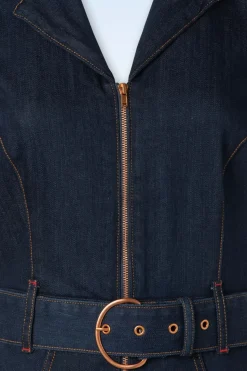 Rock-a-Booty Audrey Jumpsuit Short Sleeve In Donkerdenim><noscript><img width=