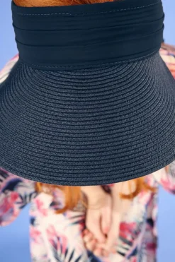 Amici Augusta Strohoed Met Klep In Marineblauw><noscript><img width=