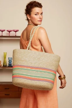 King Louie Bari Strandtas Van Stro In Zand>Vrouwen Tassen