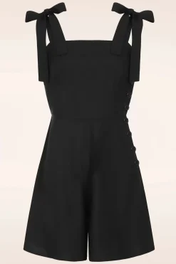 Collectif Clothing Belinda Effen Playsuit In Zwart>Vrouwen Playsuits & Jumpsuits