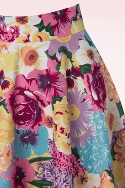 Banned Retro Bloemen Swingrok In Roze><noscript><img width=