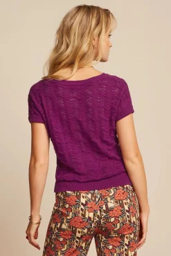 King Louie Boatneck Top Scallop In Levendig Paars><noscript><img width=