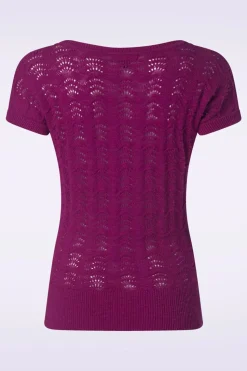 King Louie Boatneck Top Scallop In Levendig Paars><noscript><img width=