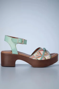 Nemonic Bora Flower Platform Sandals In Ijsblauw>Vrouwen Sandalen