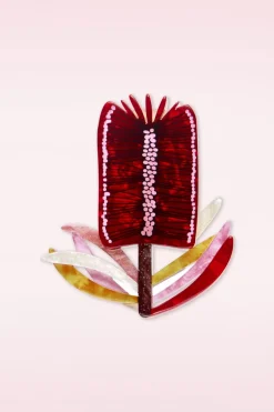 Erstwilder Burgundy Brush Broche>Vrouwen Sieraden