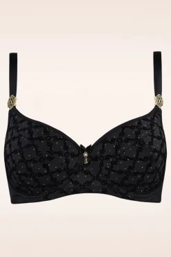 Marlies Dekkers Calliope Balconette Bh In Zwart En Goud Print>Vrouwen Bh's