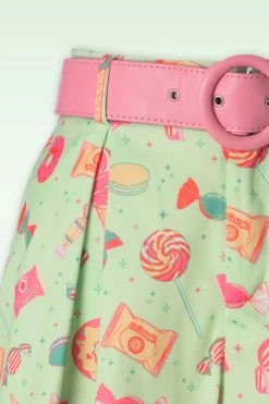 Vixen Candy Belted Shorts In Mint><noscript><img width=