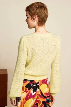 King Louie Cardi V Farfalle In Custard Geel><noscript><img width=
