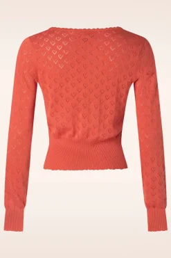 King Louie Cardi V Hart Ajour In Tweed Oranje><noscript><img width=