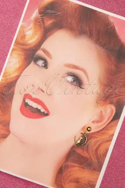 Glitz-o-Matic Cat On The Moon Oorbellen In Goud>Vrouwen Sieraden