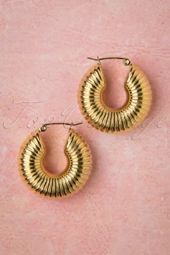 Topvintage Boutique Collection Caterpillar Oorringen In Goud>Vrouwen Sieraden