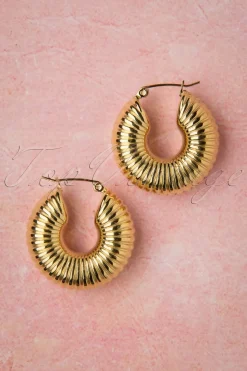 Topvintage Boutique Collection Caterpillar Oorringen In Goud><noscript><img width=