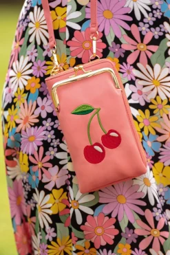 Banned Retro Cherry Pie Crossbody Telefoontasje In Koraalroze><noscript><img width=