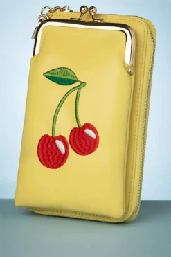 Banned Retro Cherry Pie Crossbody Telefoontasje In Geel>Vrouwen Portemonnees