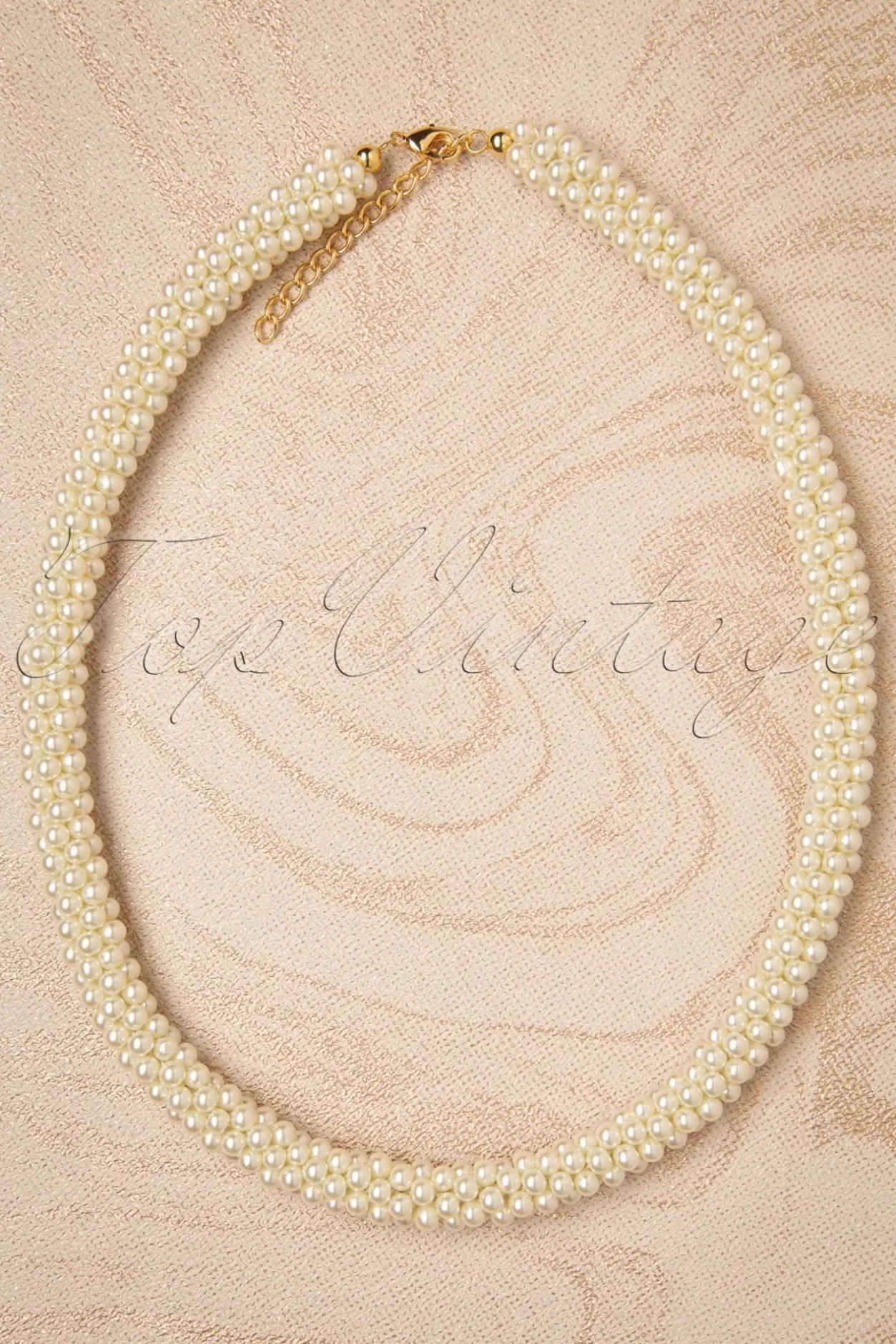 Topvintage Boutique Collection Chunky Parelketting In Ivoor>Vrouwen Sieraden