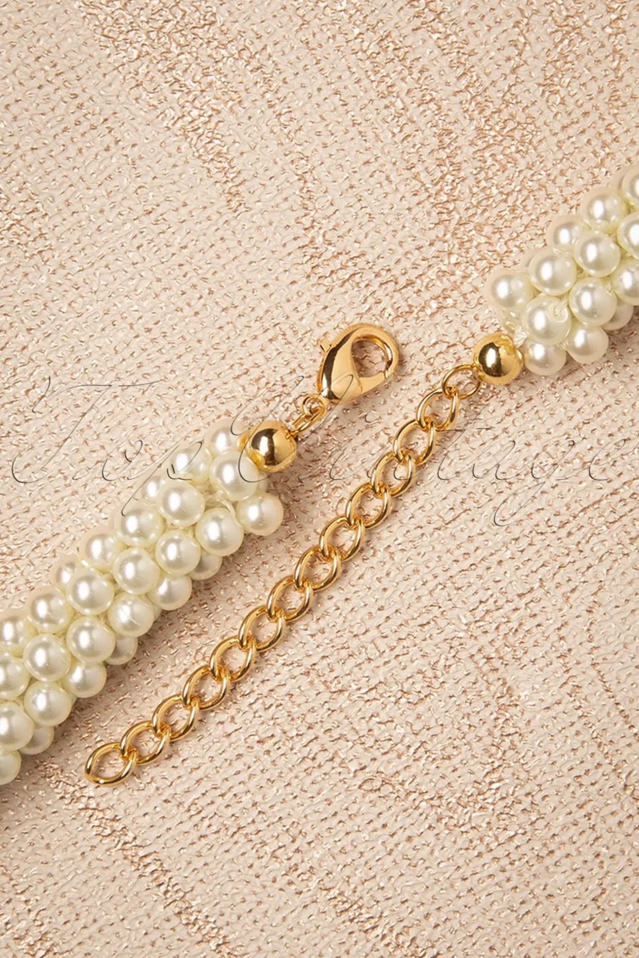 Topvintage Boutique Collection Chunky Parelketting In Ivoor>Vrouwen Sieraden