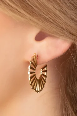 Very Cherry Circle Fan Oorbellen In Goud>Vrouwen Sieraden