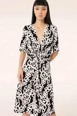 Surkana Colette Geknoopte Jurk In Zwart>Vrouwen Plus Size Jurken