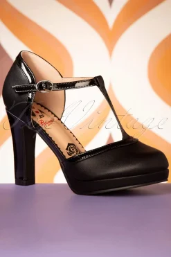 Banned Retro Country Rose Pumps In Zwart>Vrouwen Pumps