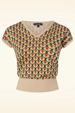 King Louie Deep V Top Indy In Creme>Vrouwen Truitjes