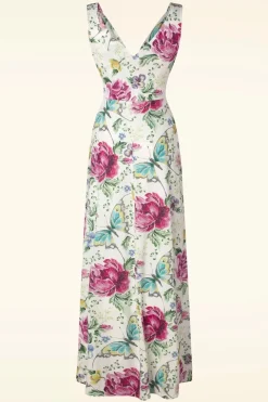 Vintage Chic for Topvintage Deveny Floral Maxi Jurk In Gebroken Wit>Vrouwen Plus Size Jurken