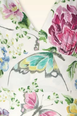 Vintage Chic for Topvintage Deveny Floral Maxi Jurk In Gebroken Wit><noscript><img width=