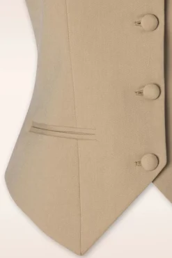 Glamour Bunny Business Babe Dianne Gilet In Beige><noscript><img width=