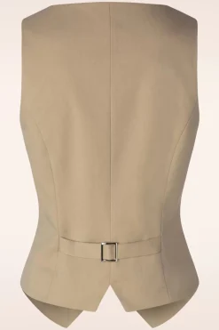 Glamour Bunny Business Babe Dianne Gilet In Beige><noscript><img width=