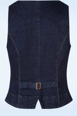 Rock-a-Booty Dianne Gilet In Denim Blauw><noscript><img width=