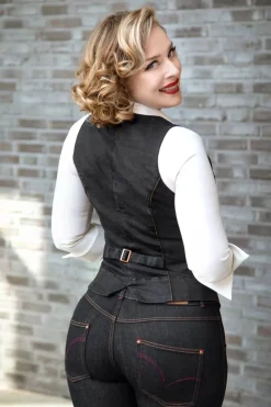 Rock-a-Booty Dianne Gilet In Zwart>Vrouwen Jassen