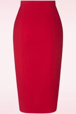 Glamour Bunny Business Babe Dianne Pencil Rok In Rood><noscript><img width=