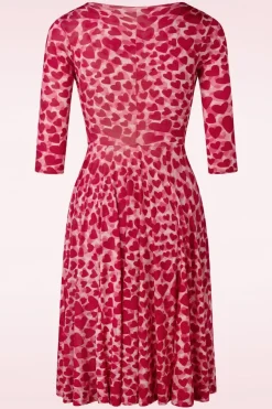Vintage Chic for Topvintage Ditsy Heart Swingjurk In Rood En Roze><noscript><img width=