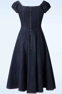 Collectif Clothing Dolores Denim Doll Jurk In Blauw><noscript><img width=