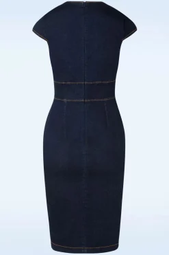Rock-a-Booty Dorothy Pencil Jurk In Blauw><noscript><img width=