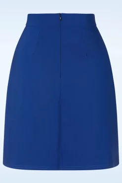 Vintage Chic for Topvintage Edith A-Lijn Rok In Koningsblauw>Vrouwen Rokken