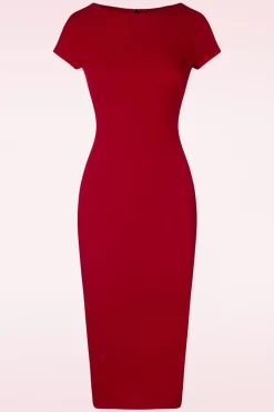 Vintage Chic for Topvintage Effen Jurk In Rood>Vrouwen Plus Size Jurken