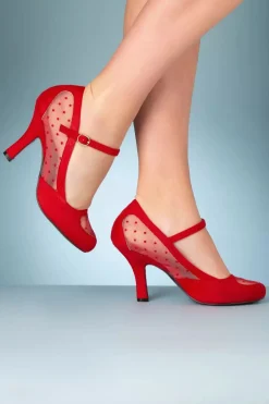 Banned Retro Elegante Spots Pumps In Rood><noscript><img width=