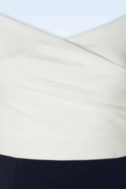 Vintage Chic for Topvintage Eloise Jumpsuit In Ivoor En Marineblauw><noscript><img width=