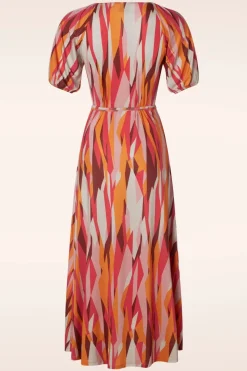 WNT Collection Emma Midi Wikkel Jurk In Multi><noscript><img width=
