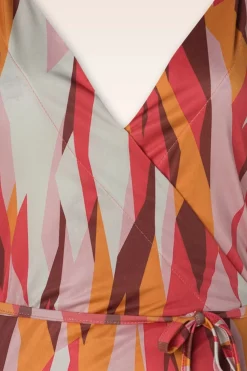 WNT Collection Emma Midi Wikkel Jurk In Multi><noscript><img width=