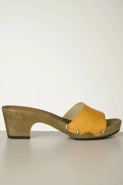 Gru00fcnbein Erni Slip On Clogs In Geel>Vrouwen Sandalen