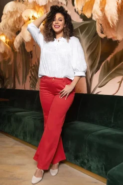 Smashed Lemon Fae Flared Jeans In Rood><noscript><img width=